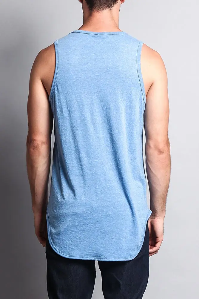 Basic-Tanktop mit langem Schnitt und gebogenem Saum