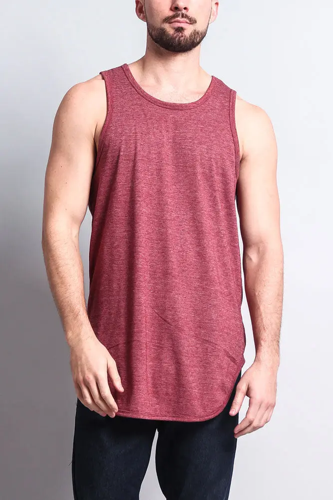 Basic-Tanktop mit langem Schnitt und gebogenem Saum