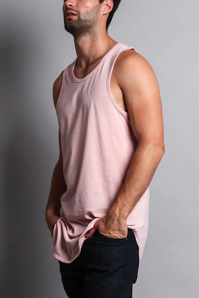 Basic-Tanktop mit langem Schnitt und gebogenem Saum