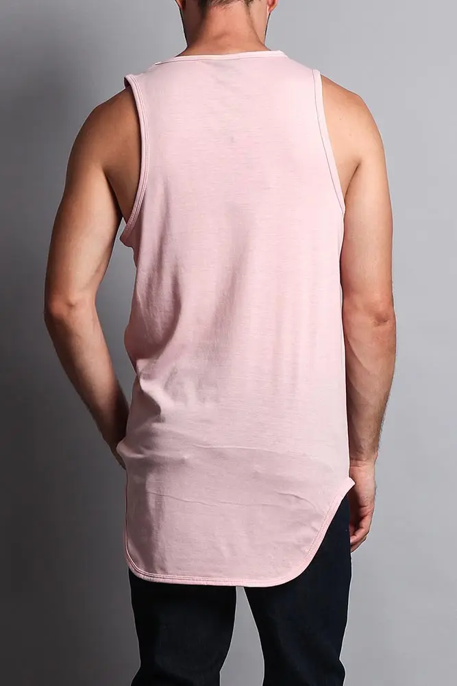 Basic-Tanktop mit langem Schnitt und gebogenem Saum