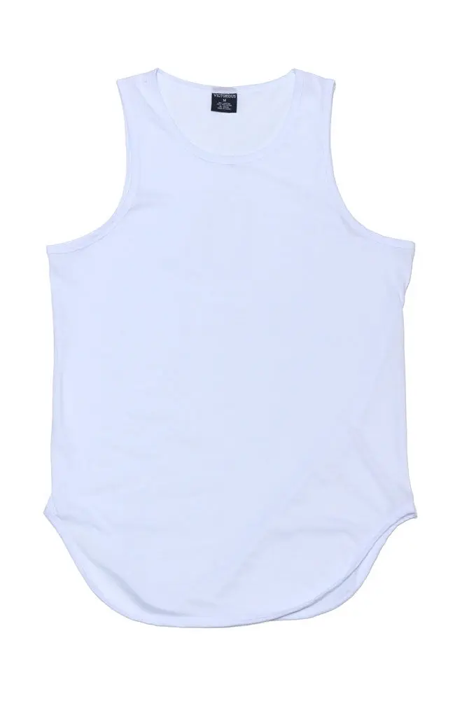 Basic-Tanktop mit langem Schnitt und gebogenem Saum