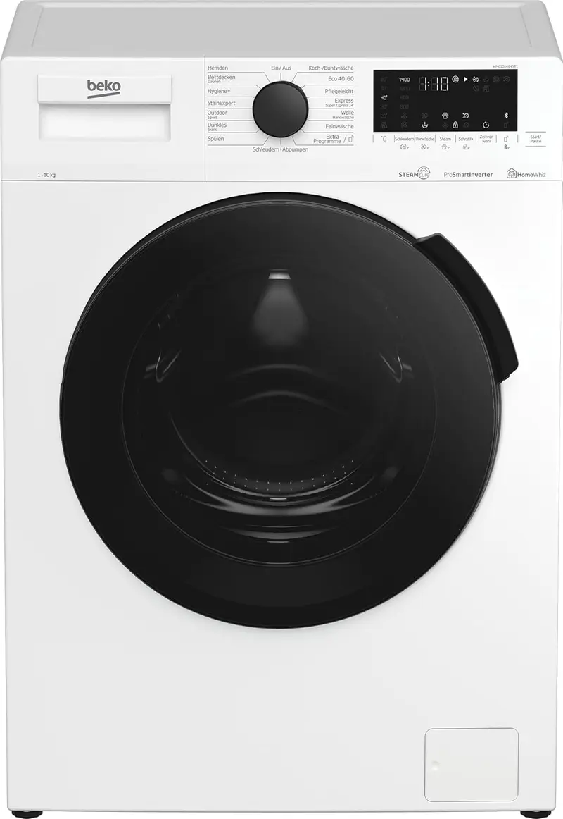 Beko WMC91464ST1 b300 Waschvollautomat, Waschmaschine, 9 kg, Bluetooth, ProSmart-Invertermotor, Dampffunktion, Tierhaarentfernung, Watersafe+, Weiß 2