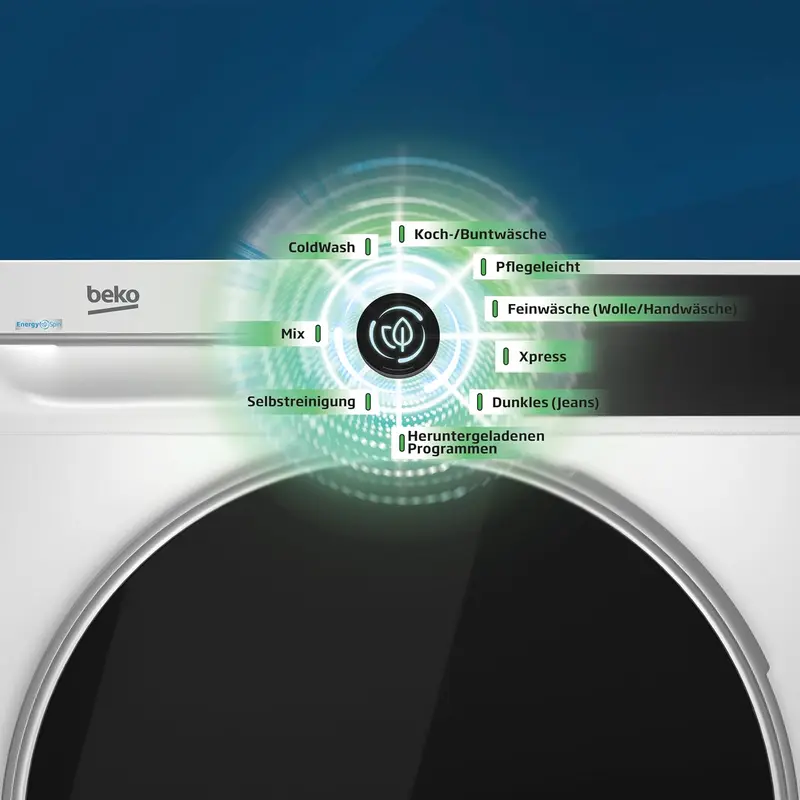 Beko WMC91464ST1 b300 Waschvollautomat, Waschmaschine, 9 kg, Bluetooth, ProSmart-Invertermotor, Dampffunktion, Tierhaarentfernung, Watersafe+, Weiß