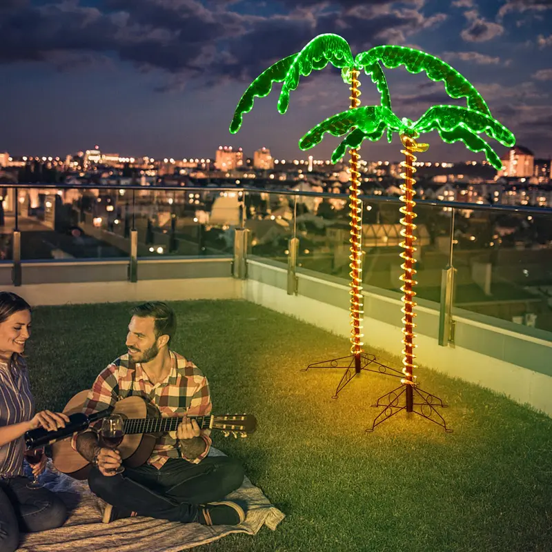 Beleuchtete Palmen für Außengelände und Terrasse