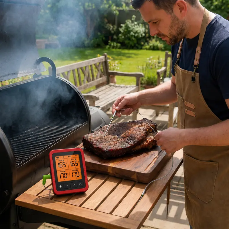 Bluetooth-Fleischthermometer mit 4 Sensoren für Grill und Smoker