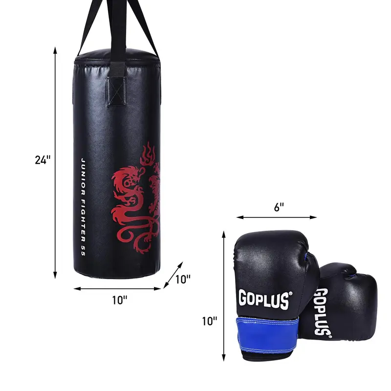 Boxsack-Set für Kinder – gefüllter schwerer Boxsack mit Handschuhen für Kickboxen