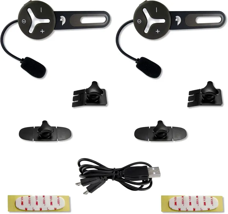BuddyChat Duo (2er-Set) Bluetooth-Fahrrad-, Sport-, Ski- und Arbeits-Intercom-Helm-Headset, Freisprechanlage, Gegensprechanlage mit DSP-Geräuschunterdrückung, Reichweite bis zu 1.000 m