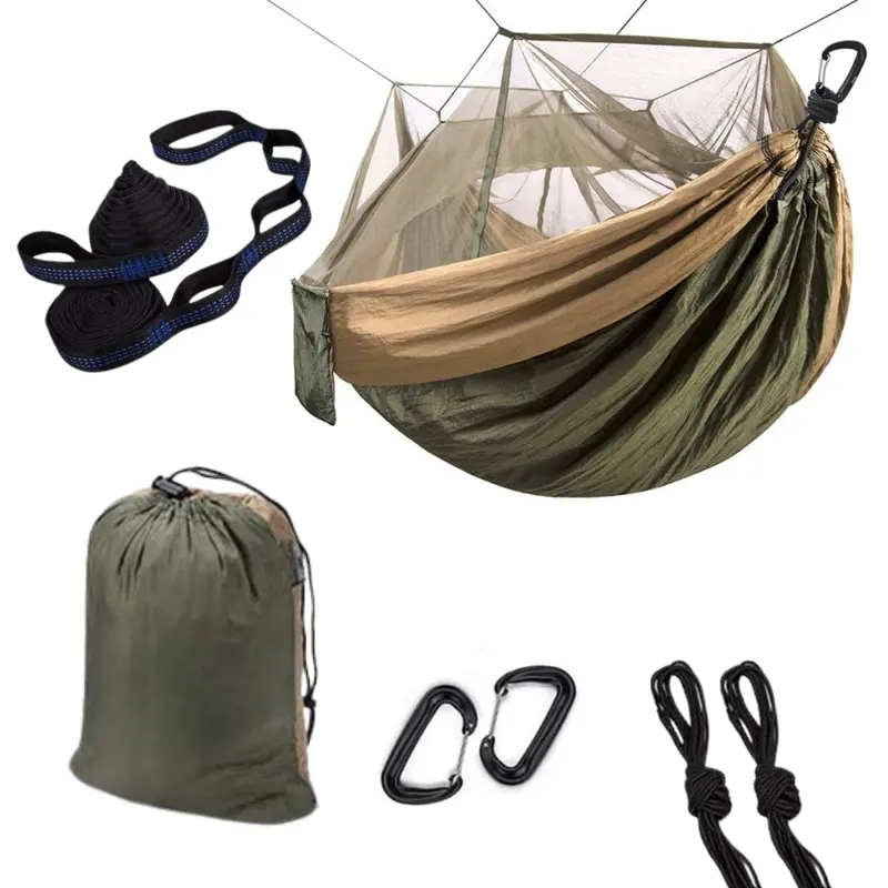 Camping-Hängematte mit Insektenschutznetz, 78 × 118 Zoll für Outdoor-Aufhängung