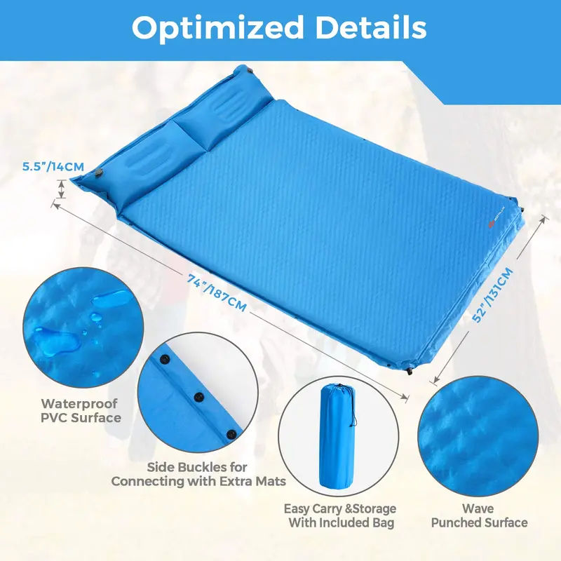 Camping-Schlafmatte aus Schaumstoff, selbstaufblasbare Camping-Matte
