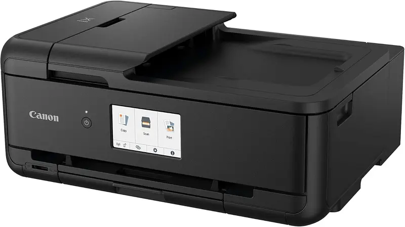 Canon PIXMA TS9550 Farbtintenstrahl-Multifunktionsgerät (Drucker, Scanner, Kopierer) für DIN A4 und A3 – mit 5 separaten Tintenpatronen, WLAN, LAN, Canon PRINT App, zwei Papierzuführungen und Duplexdruck – Schwarz