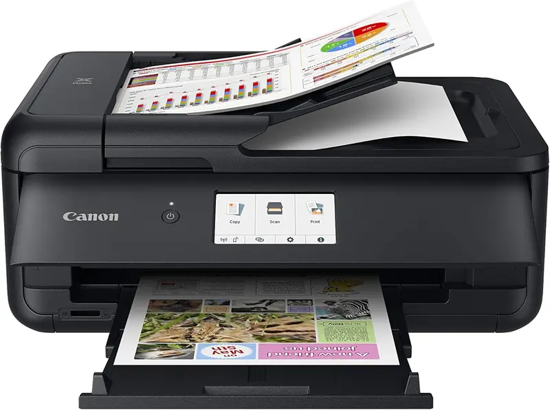 Canon PIXMA TS9550 Farbtintenstrahl-Multifunktionsgerät (Drucker, Scanner, Kopierer) für DIN A4 und A3 – mit 5 separaten Tintenpatronen, WLAN, LAN, Canon PRINT App, zwei Papierzuführungen und Duplexdruck – Schwarz