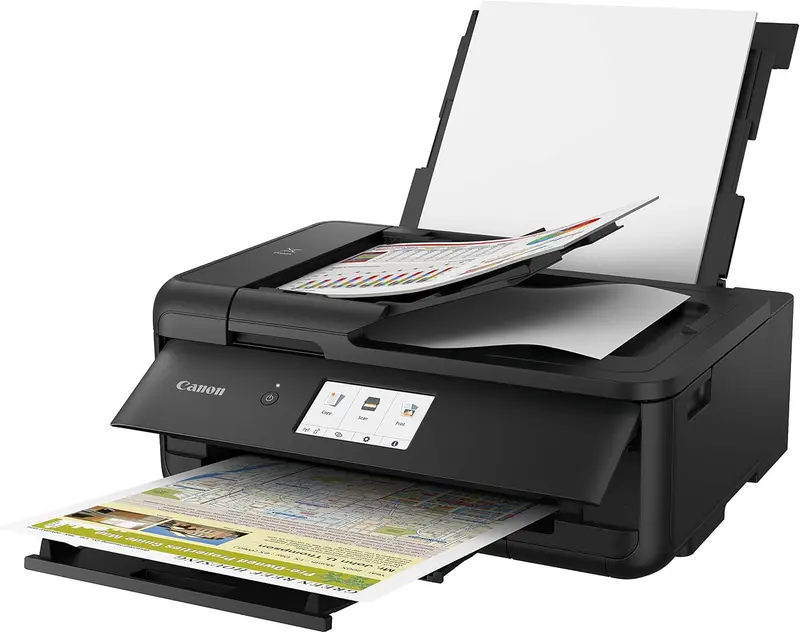 Canon PIXMA TS9550 Farbtintenstrahl-Multifunktionsgerät (Drucker, Scanner, Kopierer) für DIN A4 und A3 – mit 5 separaten Tintenpatronen, WLAN, LAN, Canon PRINT App, zwei Papierzuführungen und Duplexdruck – Schwarz