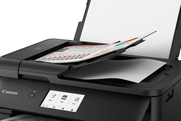 Canon PIXMA TS9550 Farbtintenstrahl-Multifunktionsgerät (Drucker, Scanner, Kopierer) für DIN A4 und A3 – mit 5 separaten Tintenpatronen, WLAN, LAN, Canon PRINT App, zwei Papierzuführungen und Duplexdruck – Schwarz