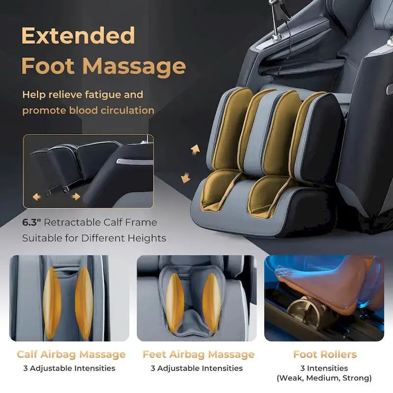Costway Zero-Gravity-Massagestuhl mit SL-Schiene für Ganzkörpermassage und Lendenwärme