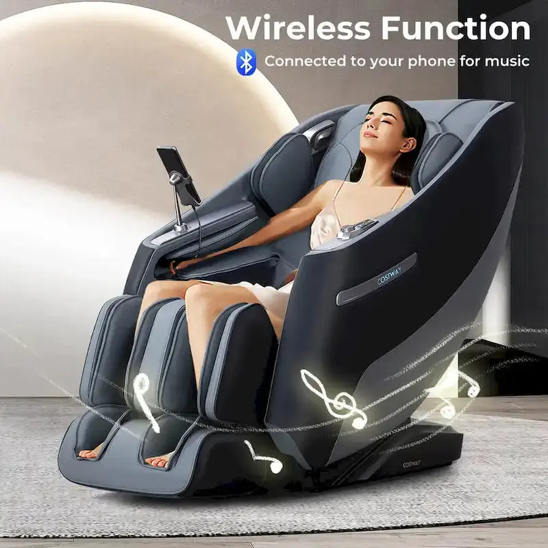 Costway Zero-Gravity-Massagestuhl mit SL-Schiene für Ganzkörpermassage und Taille