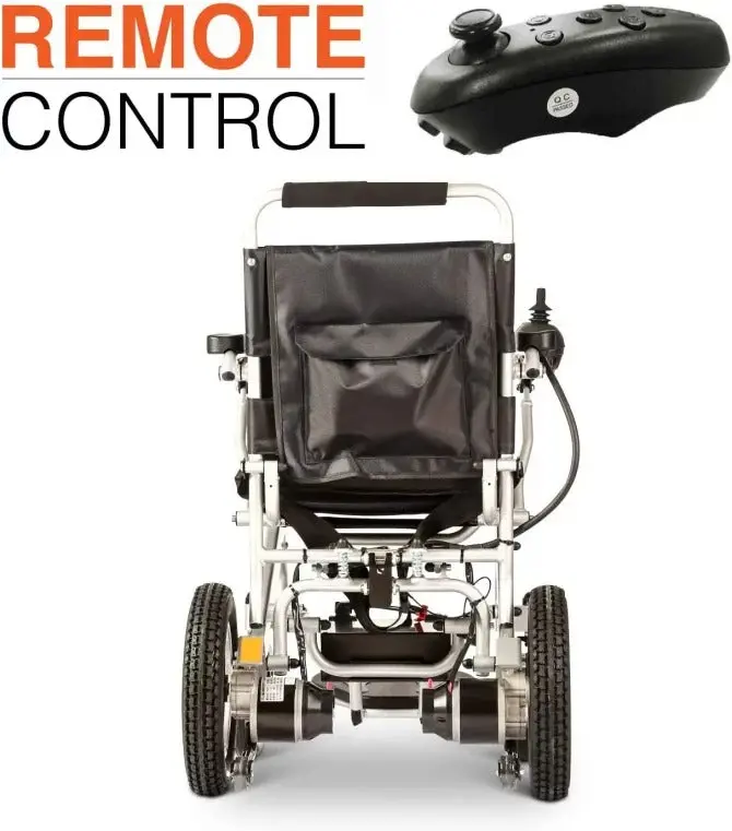 Culver Mobility Elektrischer Rollstuhl-Scooter, klappbar, leicht, sicher, motorisiert, FDA-zertifiziert, geeignet für Flugreisen (kostenloses Rampen-Geschenk für Rollstühle) (Silber – 17,5 Zoll)
