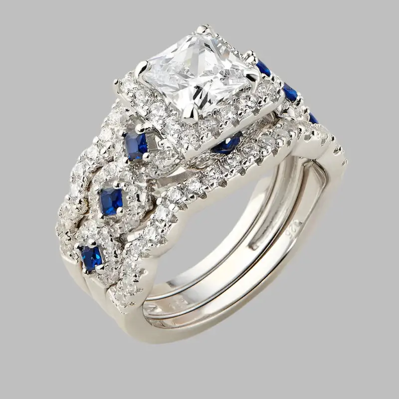 Damenring mit 2,6 ct Prinzessin-Schliff-Zirkonia (Qualität 5A)