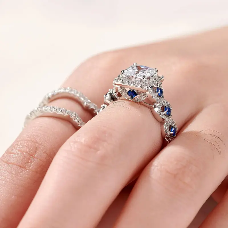 Damenring mit 2,6 ct Prinzessin-Schliff-Zirkonia (Qualität 5A)