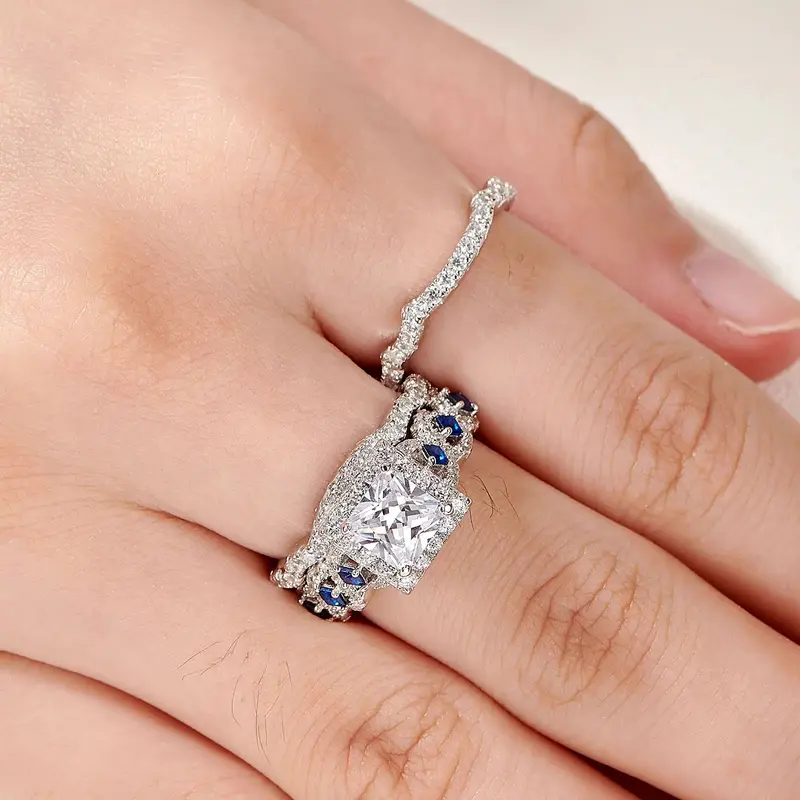 Damenring mit 2,6 ct Prinzessin-Schliff-Zirkonia (Qualität 5A)