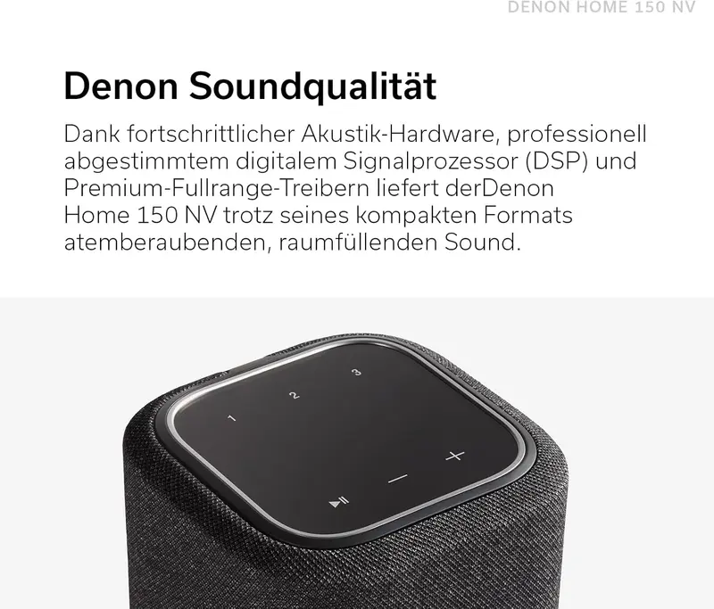 Denon Home 150 Multiroom-Lautsprecher, HiFi-Lautsprecher mit HEOS Built-in, integrierter Alexa, WLAN, Bluetooth, USB, AirPlay 2, Hi-Res Audio, schwarz