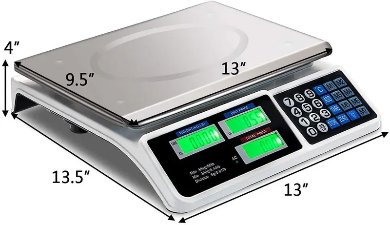 Digitale Waage mit Preisberechnung, 66 lb (30 kg), für Delikatess- und Lebensmittelgeschäfte, elektronische Zählwaage