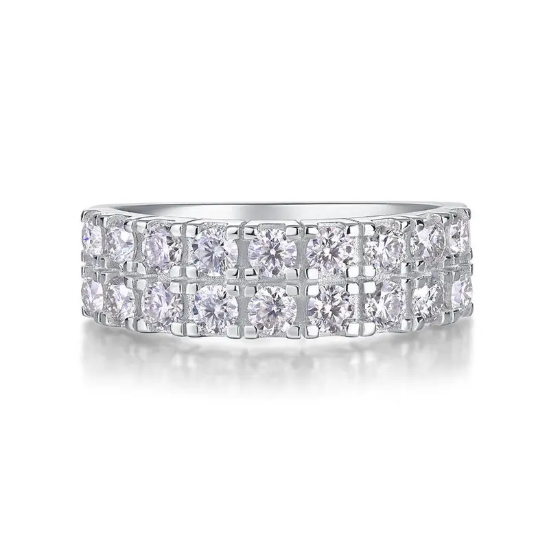 Doppelreihiger Moissanit-Ring