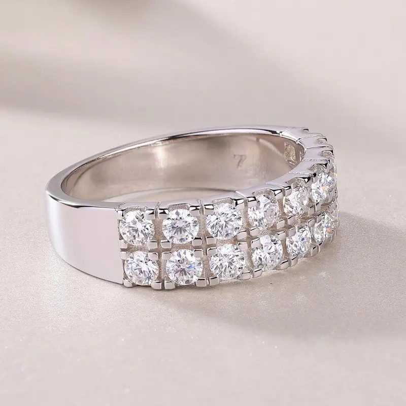 Doppelreihiger Moissanit-Ring 2