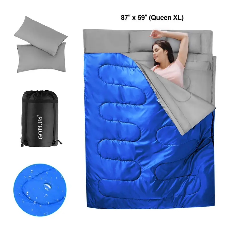 Doppelschlafsack für Erwachsene und Kinder, Queen-Größe XL für 2 Personen