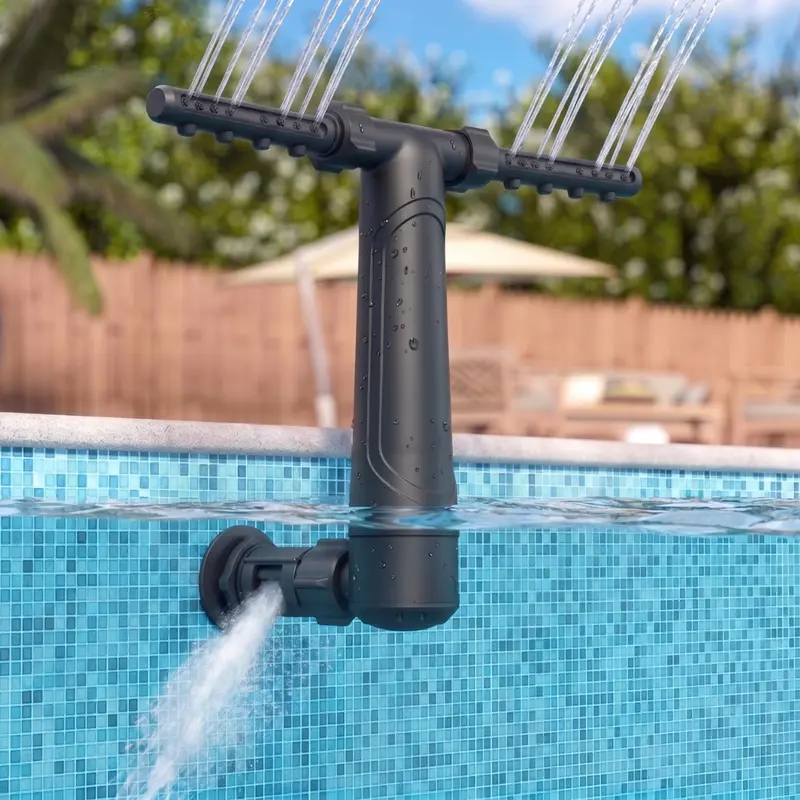 Doppelstrahl-Poolbrunnen mit verstellbaren 360°-PVC-Sprührohren