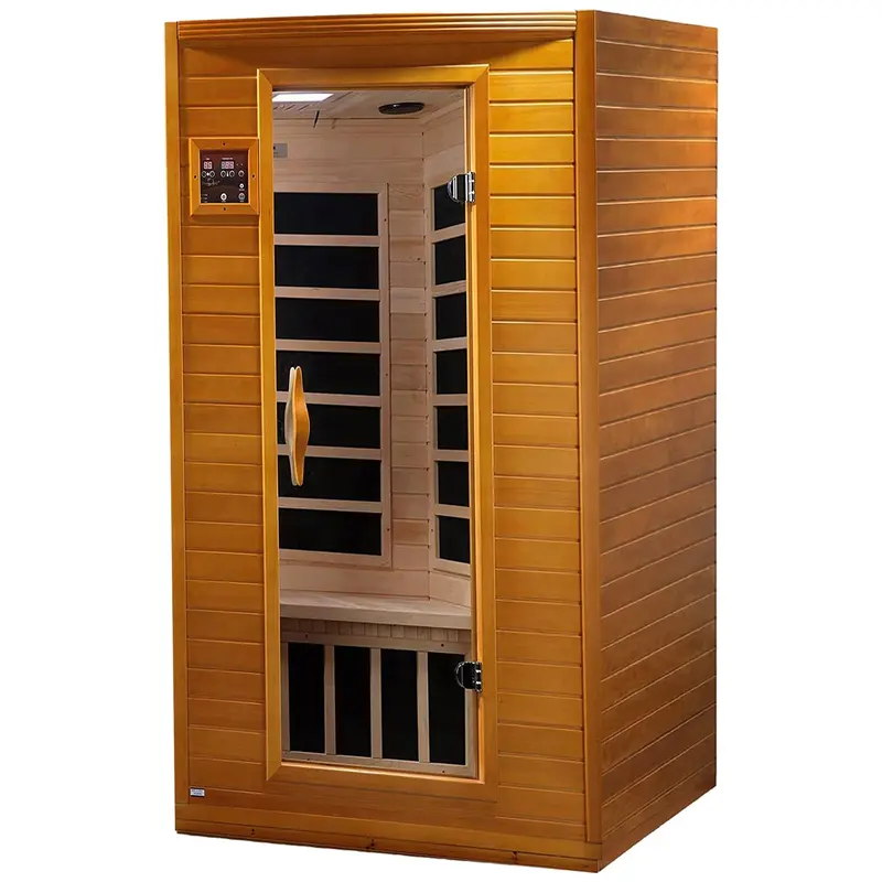 Dynamic Saunas Andora – 2-Personen-Far-Infrarotsauna mit niedrigem EMF, aus kanadischem Hemlock-Holz