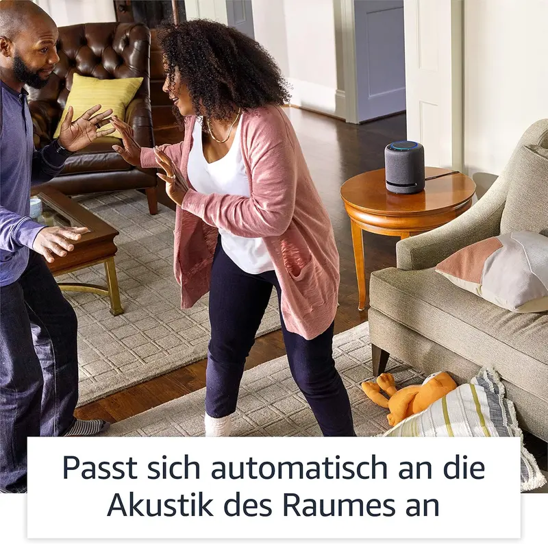 Echo Studio (neueste Generation) | Der beste Klang, den unsere intelligenten WLAN- und Bluetooth-Lautsprecher je geboten haben – mit Dolby Atmos, 3D-Audio, Smart-Home-Hub und Alexa | Weiß