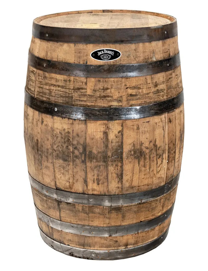 Echtholzprodukte Jack Daniel's, Whiskey-Fass aus Eiche, 89 cm Höhe × 66 cm Tiefe, Fassbraun