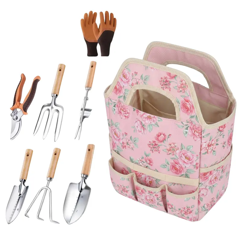 Edelstahl-Gartengeräteset mit Tragetasche, 6-teilig 2