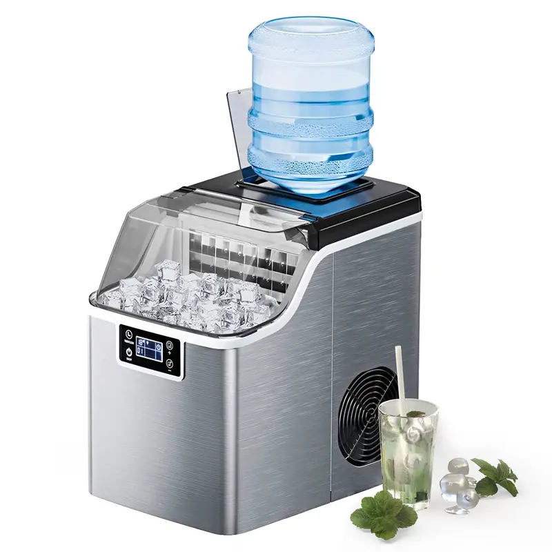 Eiswürfelmaschine für die Arbeitsplatte, 20,4 kg/24 Std., 24 Eiswürfel/13 Min., 2 Möglichkeiten zum Wasserzuführen