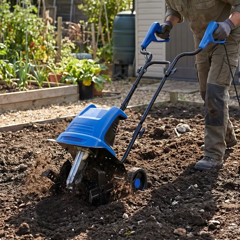 Elektrischer Gartenfräser mit Kabel – Stahlmesser für Bodenbearbeitung
