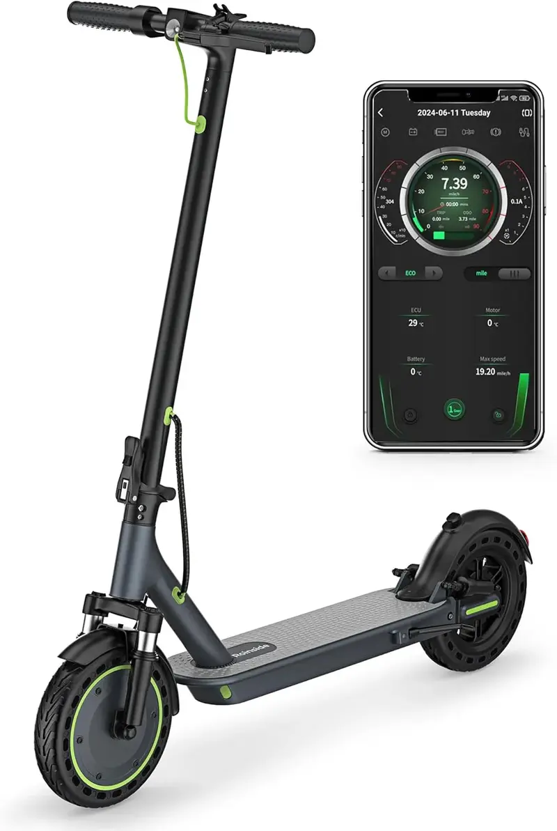 Elektroroller – 8,5" Vollgummireifen, 350-W-Motor, bis zu 19 Meilen pro Stunde (ca. 30 km/h) und Reichweite von 21–23 Meilen; langlebiger, tragbarer, klappbarer Pendler-Roller für Erwachsene mit Doppelbremssystem und App-Steuerung
