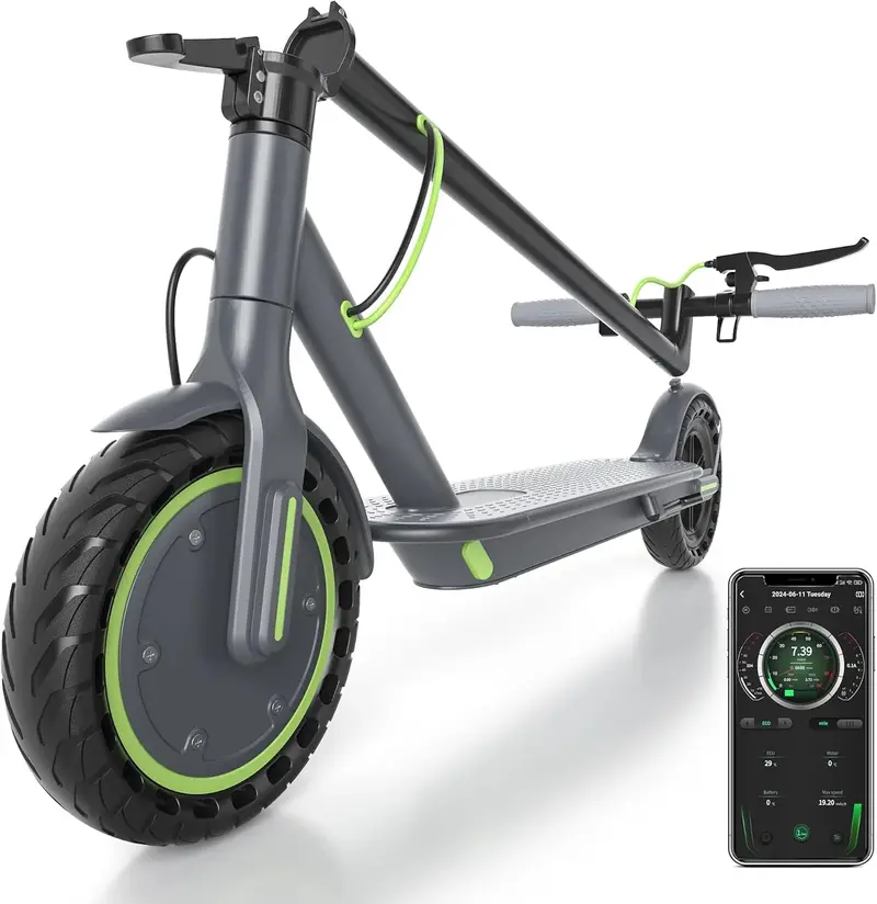 Elektroroller – 8,5" Vollgummireifen, 350-W-Motor, bis zu 19 Meilen pro Stunde (ca. 30 km/h) und Reichweite von 21–23 Meilen; langlebiger, tragbarer, klappbarer Pendler-Roller für Erwachsene mit Doppelbremssystem und App-Steuerung