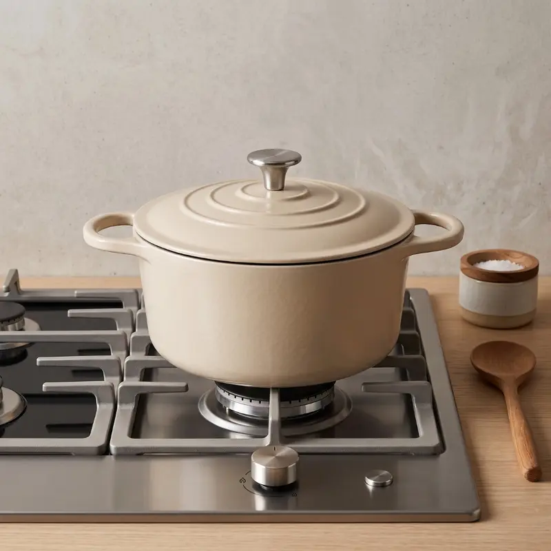 Emailierter Gusseisen-Dutch Oven, 7-Quart, rund, mit Deckel