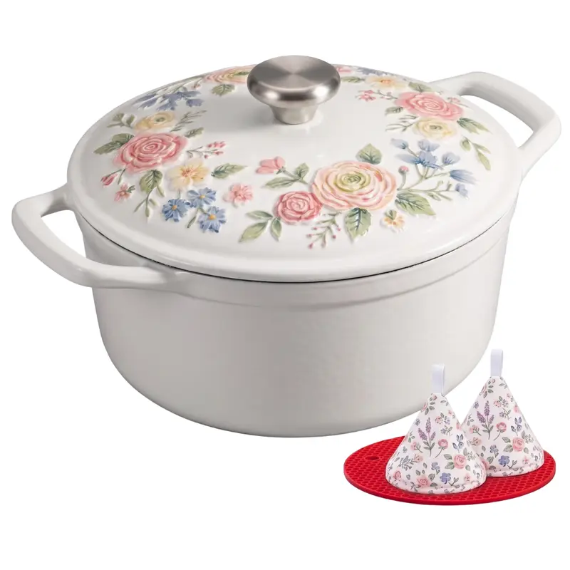 Emailierter Gusseisen-Dutch Oven zum Backen, Braten und für Familienmahlzeiten 4