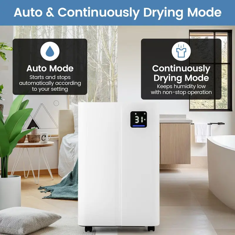 Entfeuchter für Keller mit 4500 Quadratfuß Leistung, 54-Pint-Entfeuchter mit 4-Liter-Wassertank, 3 Betriebsmodi und Timer
