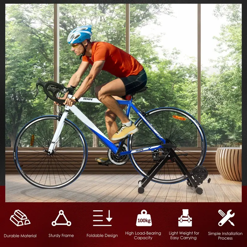 Fahrradtrainerständer, stationärer Stahl-Fahrradtrainer mit magnetischem Schwungrad