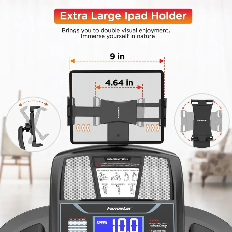 Famistar-Klapp-Laufband für zu Hause mit 15-stufiger automatischer Neigung, 136 kg Tragkraft und schnellen Geschwindigkeitskontrollen bis 16 km/h (10 mph)
