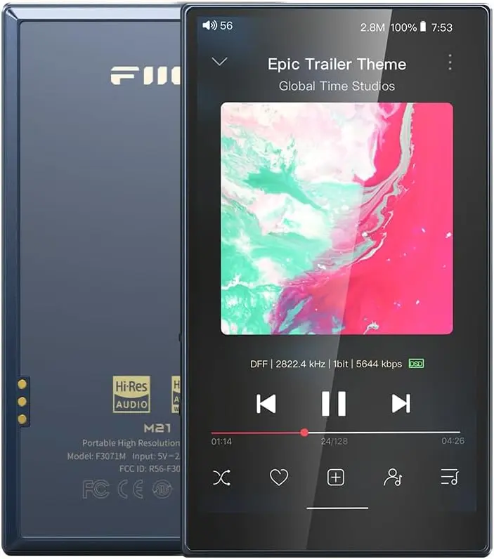 FiiO M21 Android-13-Hi-Res-Musikplayer, Snapdragon 680, Blau-Schwarz