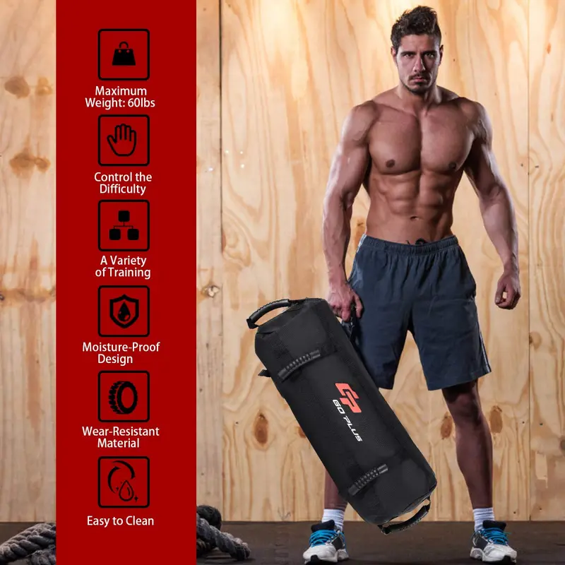 Fitness-Sandbeutel für Training mit Füllbeuteln – 10 bis 60 lbs, verstellbar, schwerer militärischer und taktischer Trainingsbeutel für Fitnessübungen 2