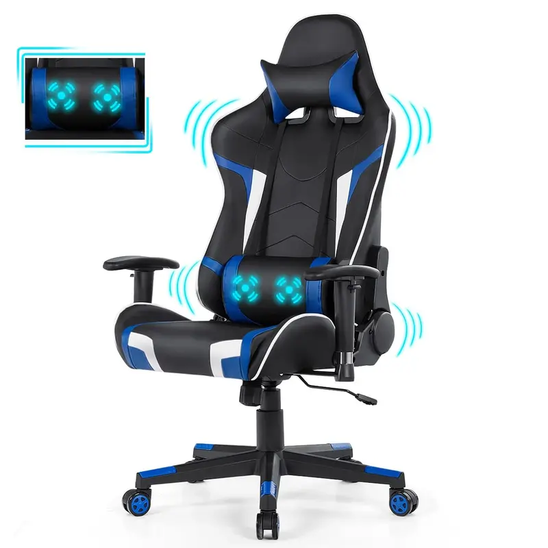 Gaming-Stuhl mit Massagefunktion, Bürostuhl für Computerspiele und Rennsimulation 1