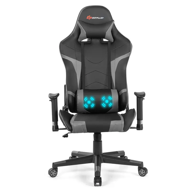 Gaming-Stuhl mit Massagefunktion, Bürostuhl für Computerspiele und Rennsimulation