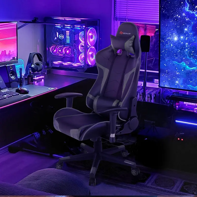 Gaming-Stuhl mit Massagefunktion, Bürostuhl für Computerspiele und Rennsimulation