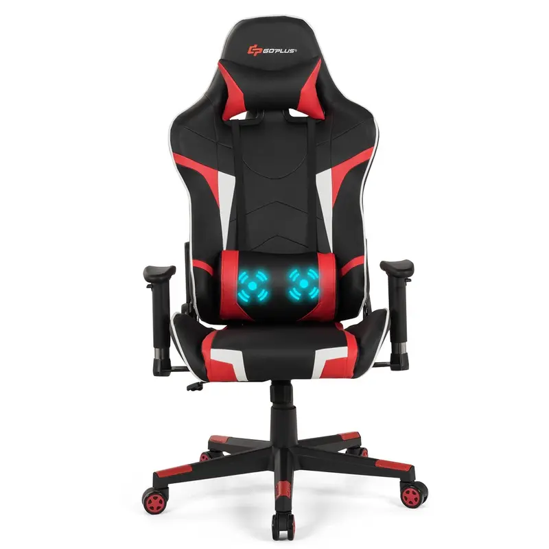 Gaming-Stuhl mit Massagefunktion, Bürostuhl für Computerspiele und Rennsimulation