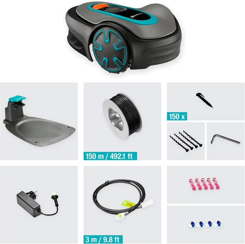 Gardena Mähroboter SILENO minimo 250 m²: intelligenter Rasenmäher mit optimaler Konnektivität, programmierbar über die Gardena Bluetooth-App, DE-Version (15201-20)