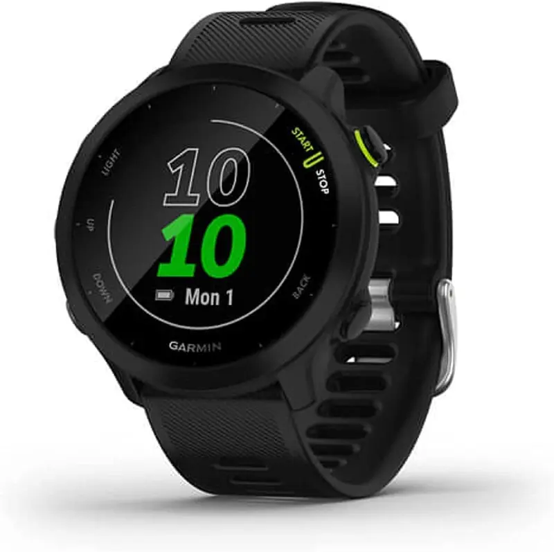 Garmin Forerunner 55 GPS-Lauf-Smartwatch mit Pulsmesser, PacePro-Funktion und 2-Wochen-Akku, Schwarz